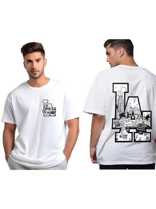 REDESIGNWEBGO Polyester Regular Fit Printed Half Sleeves Mens T-Shirt - White ( Pack of 1 ) - None