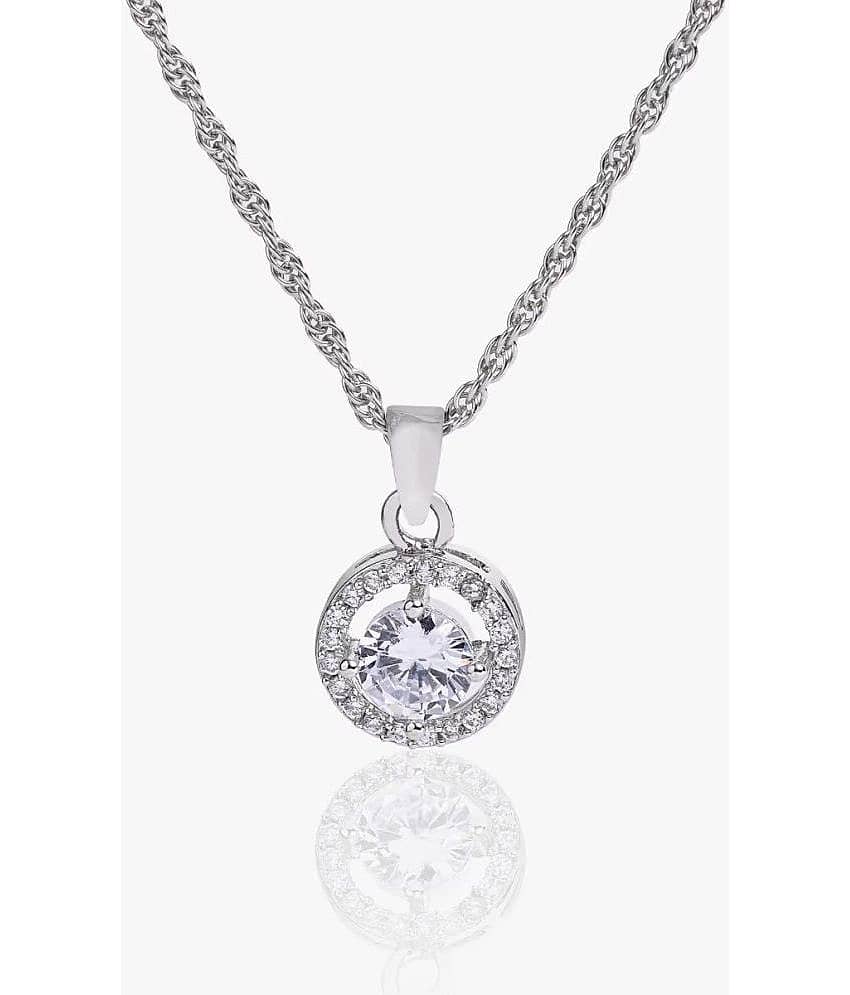 PUJVI - Silver Pendant ( Pack of 1 )