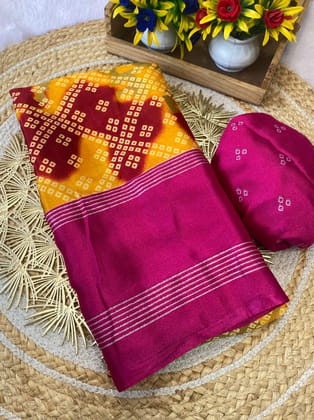 Bandhani Print with zari work