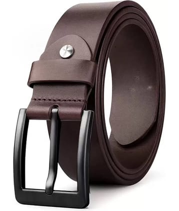 SUNSHOPPING - Brown 100% Leather Men's Formal Belt ( Pack of 1 )