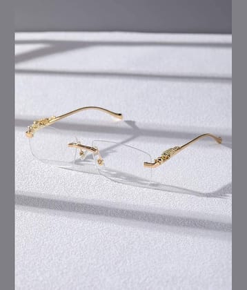 Dyana Core Gold Rectangular Sunglasses ( Pack of 1 )