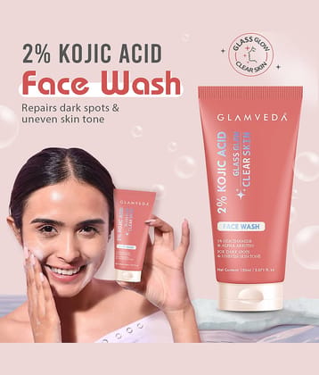 Glamveda 2% Kojic Acid Face Wash Reduces Dark Spots, Uneven Tone & Pigmentation, 150ml