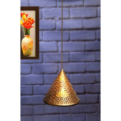 Iron Showpiece Pyramid Candle Holder, Diwali Gift Item (IMAS153 A)