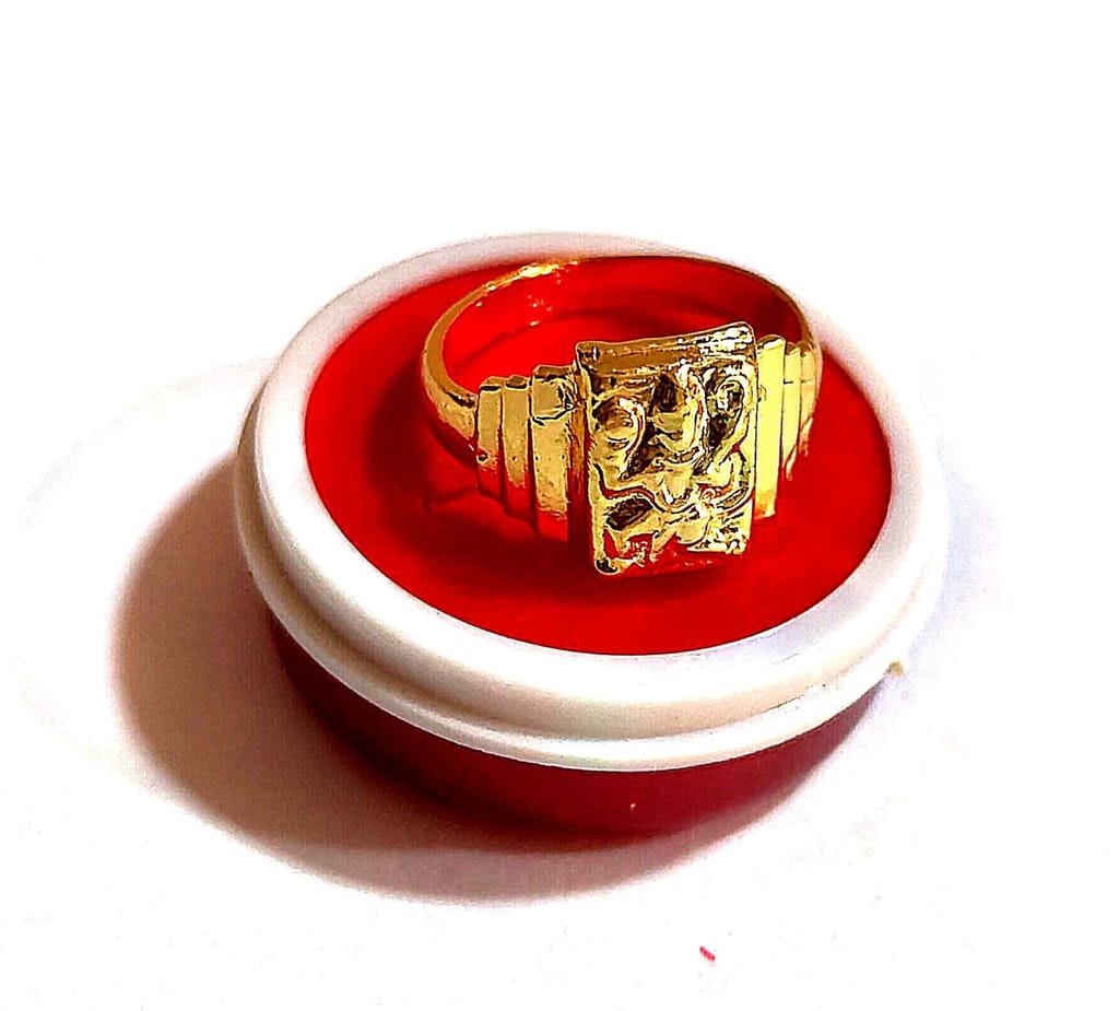 "Golden Ring with Intricate Design"