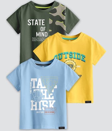 CODEZ Pack of 3 Boys Cotton Blend T-Shirt ( Multi Color )