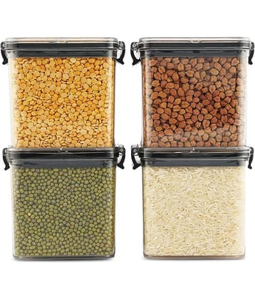 Anshri Storage Container Polyproplene Transparent Dal Container ( Set of 4 )