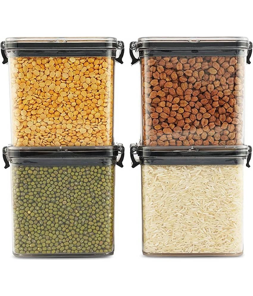 Anshri Storage Container Polyproplene Transparent Dal Container ( Set of 4 )