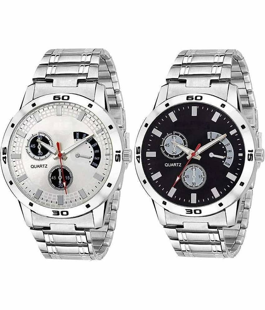 Shivark Silver Stainless Steel Analog Men's Watch