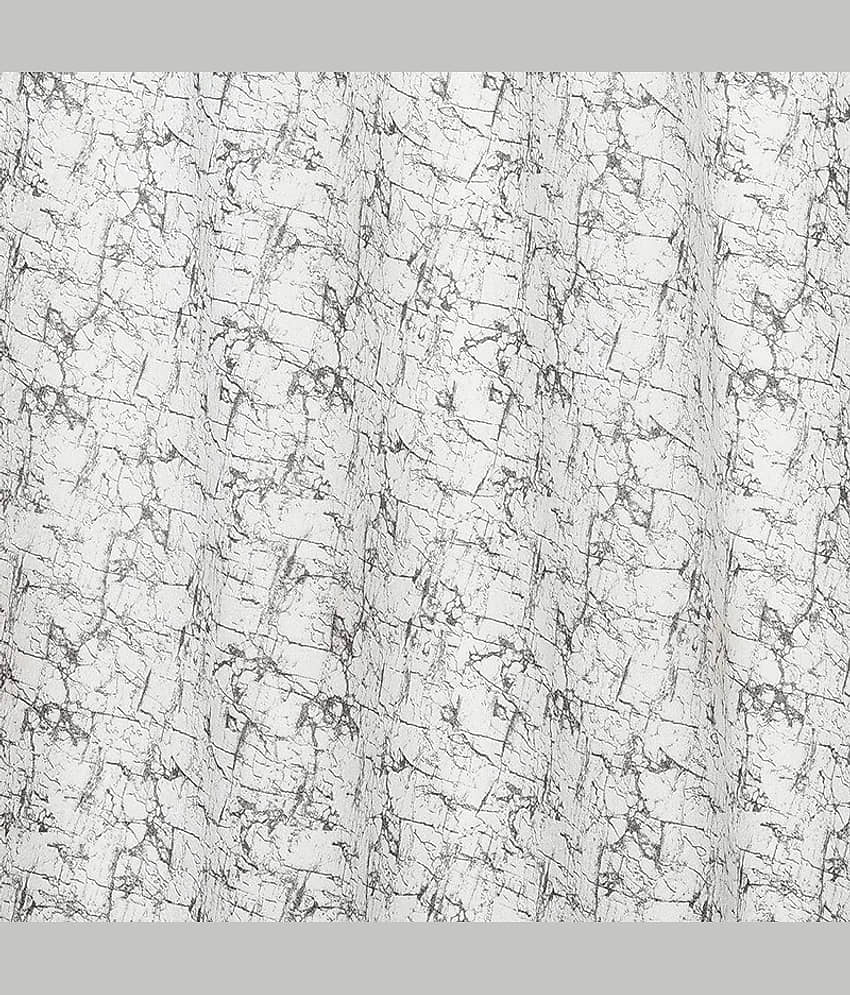 Kraftiq Homes Abstract Room Darkening Eyelet Curtain 9 ft ( Pack of 1 ) - White