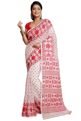 Women'S Cotton Silk Dhakai Softs Vojadi Dhakai Jamdani Sarees.,.,