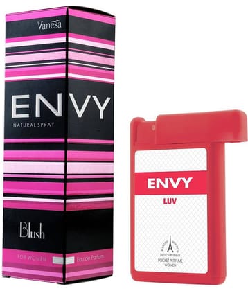 Envy Blush Perfume for Women 60ml & Luv Pocket Perfume 18ml (Pack of 2)