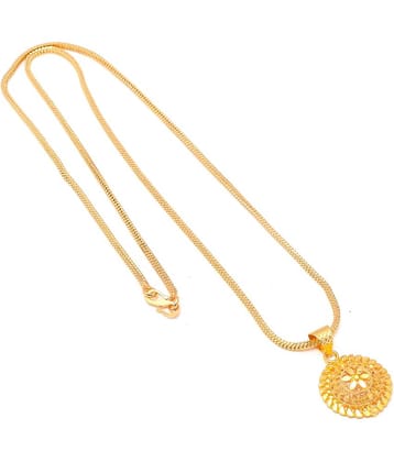 Jewar Mandi Neck Chain 24 Inch Gold Plated With Locket Real Look Daily Use Jewelry for Women & Girls 7766