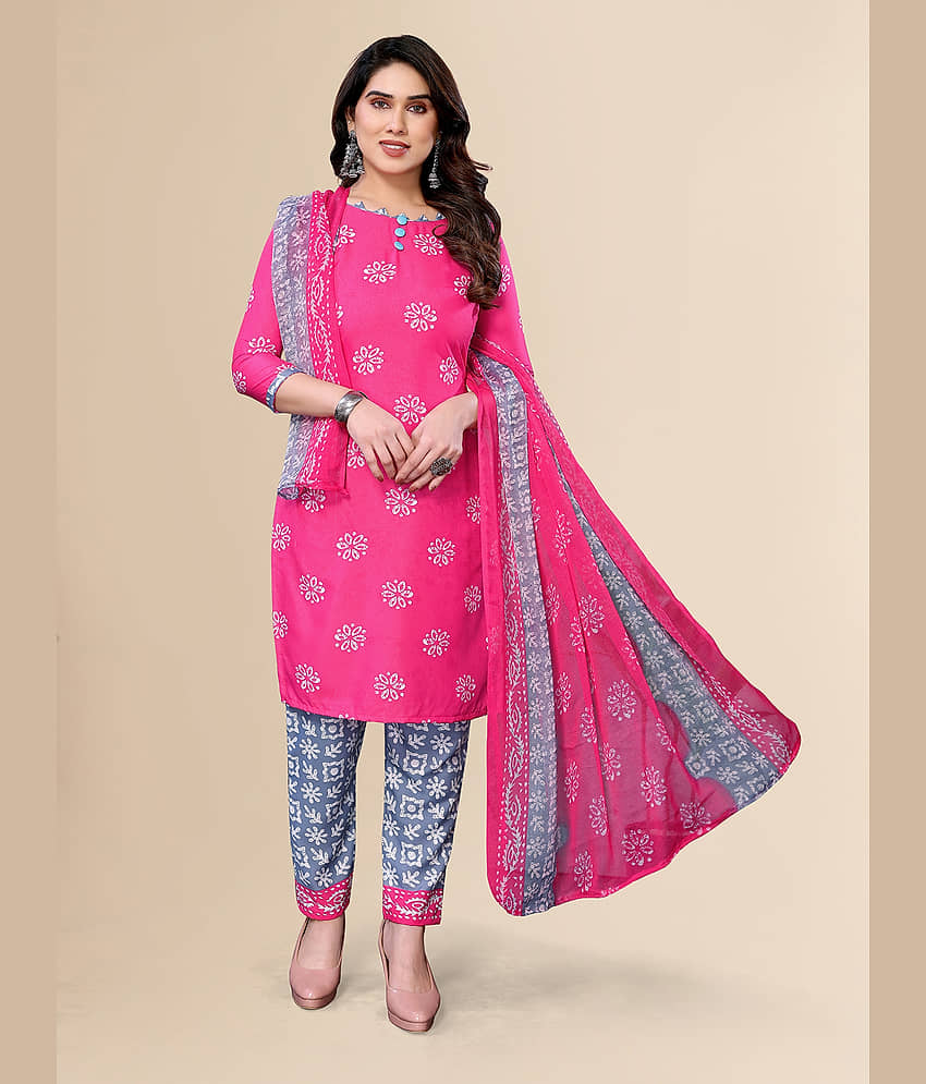 Anand Unstitched Crepe Printed Dress Material - Blue ( Pack of 1 )