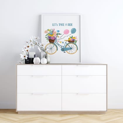 Fun Bike Wall Art Frame-8x10 inches / White Frame