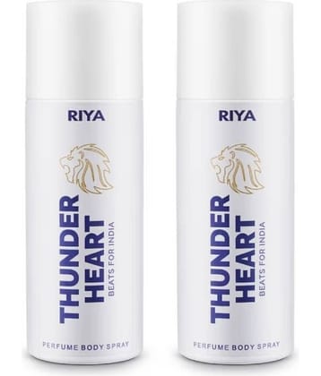 Riya Thunderheart White Deodorant Spray & Perfume For Men 150ml Each ( Pack of 2 )