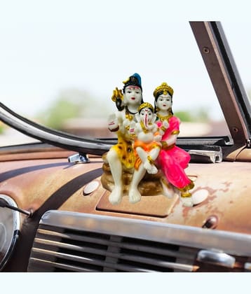 Awesome Craft Marble Shiv Family Idol ( 15 cm )