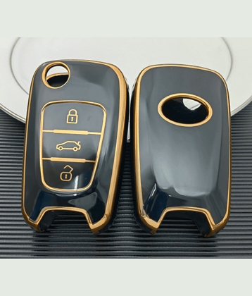 TANTRA Soft TPU Premium Keycover Compatible with Toyota Corolla | Altis | Innova Crysta 3 Button Car Smart Key