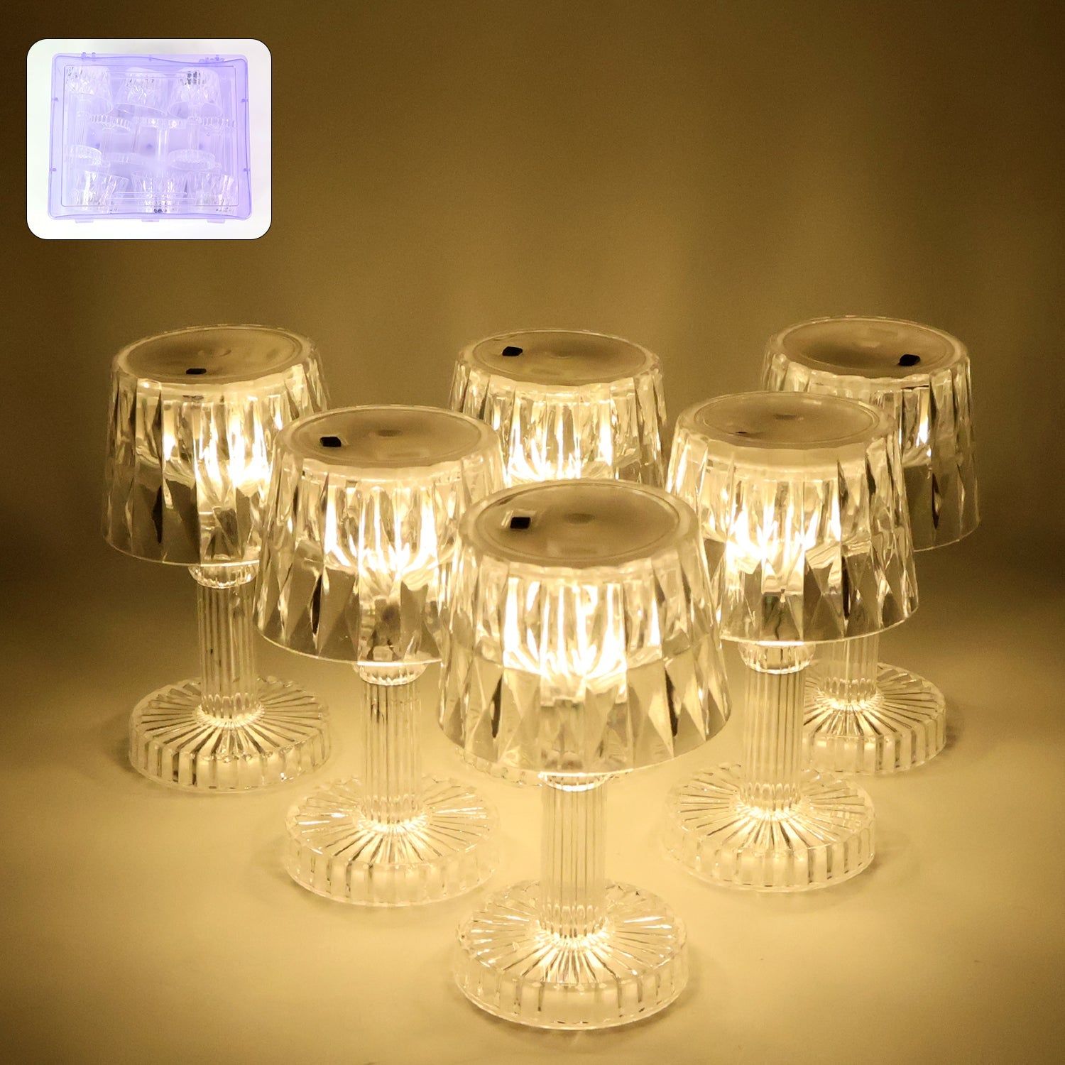 Battery Operated Decorative LED Mini Table Lamp (6 Pc / Set)