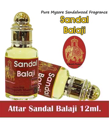 INDRA SUGANDH BHANDAR - Sandal Balaji Attar For Men & Women 12ml Pack Of 1