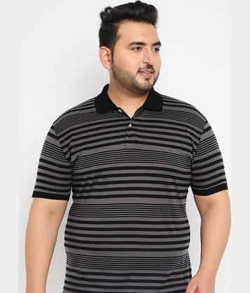 GET GOLF Pack of 1 Cotton Blend Regular Fit Solid Half Sleeves Men's Polo T Shirt ( Black )