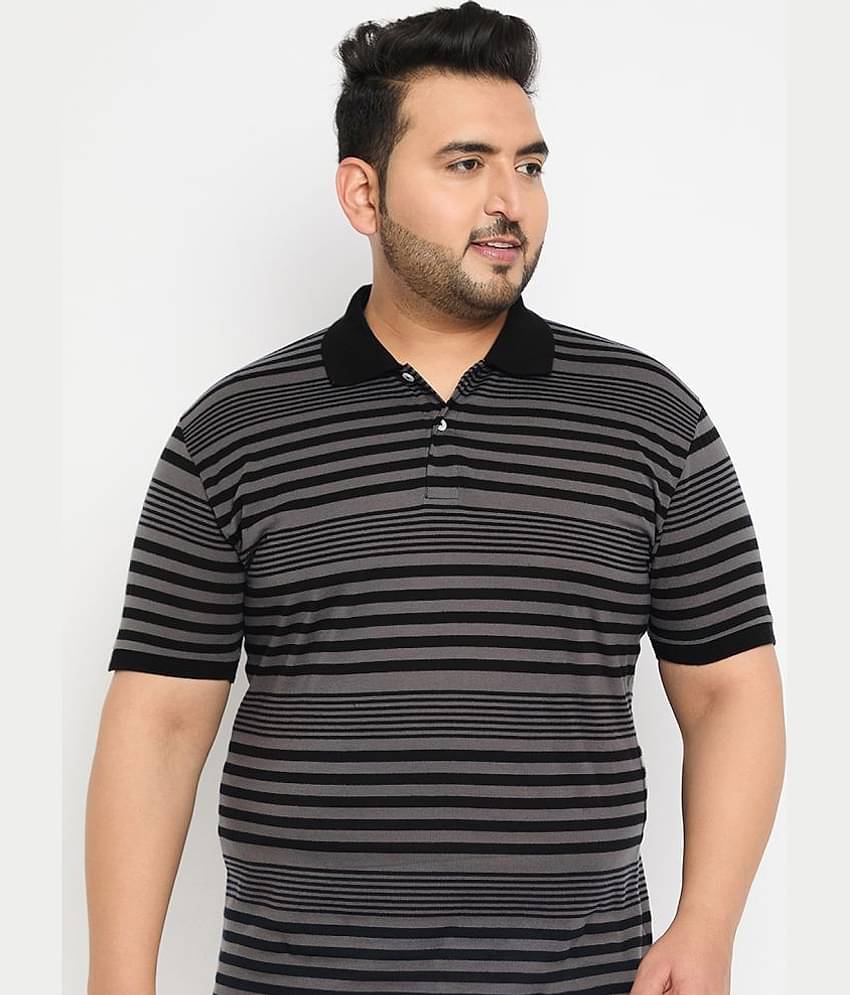 GET GOLF Pack of 1 Cotton Blend Regular Fit Solid Half Sleeves Men's Polo T Shirt ( Black )