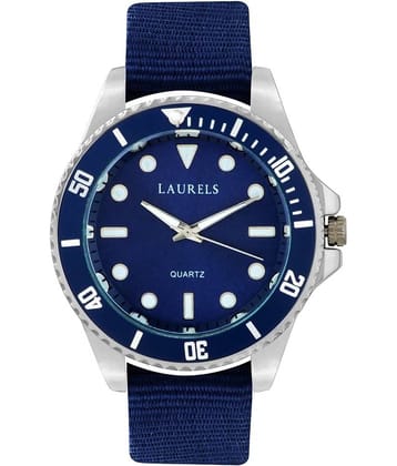 Laurels Blue Leather Analog Watch