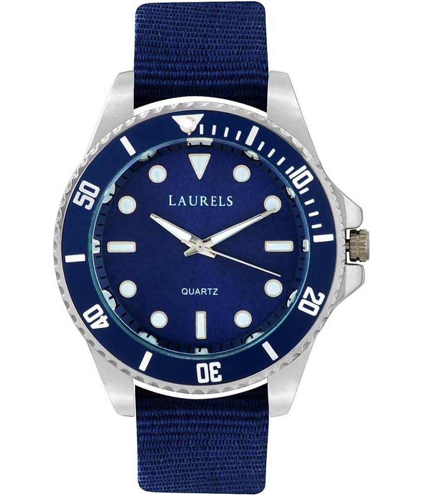 Laurels Blue Leather Analog Watch