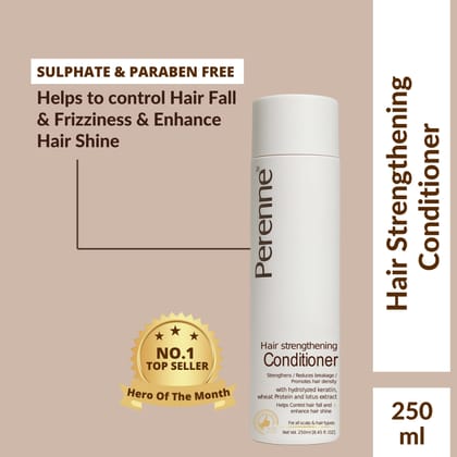 Perenne Hair Strengthening Conditioner | Anti-Hair Fall | Frizz Control | Smooth & Shiny Hair | Sulphate & Paraben Free | For Men & Women (250 ml)-Pack Of 1 (250 ml)