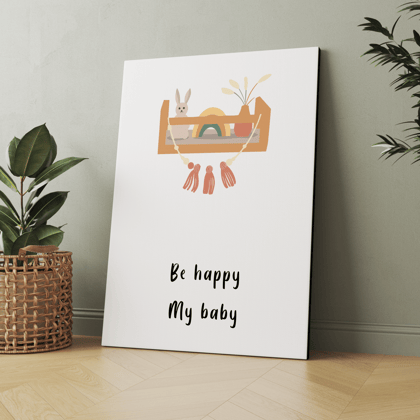 Be Happy My Baby Wood Print Wall Art-9 X 12 Inches / Pinewood Thickness: 6mm