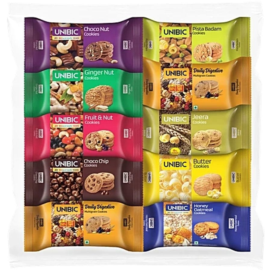 Unibic Cookies - Assorted Flavours, 675 g (Pack of 10) - 675 gm - 675 gm - One pack