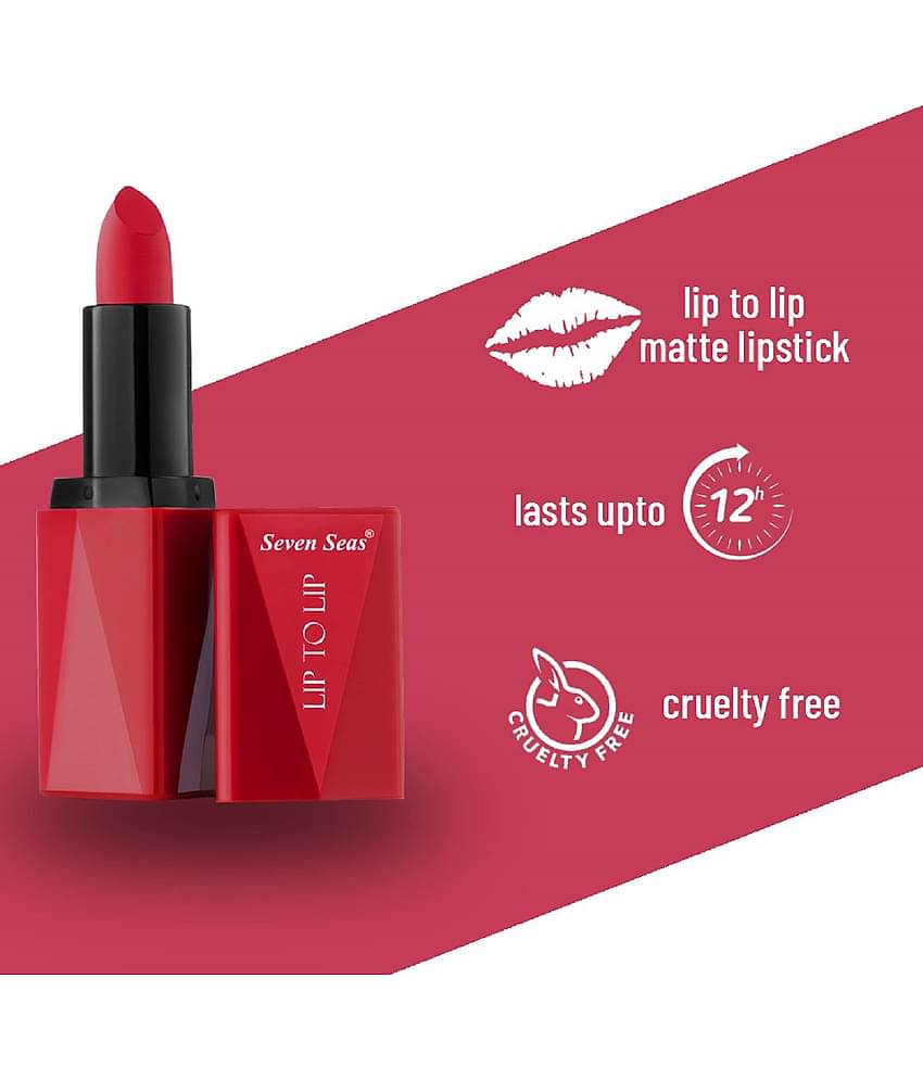 Seven Seas Lip To Lip Matte Lipstick | High Coverage | High Intensity Lipstick (Castro 1)