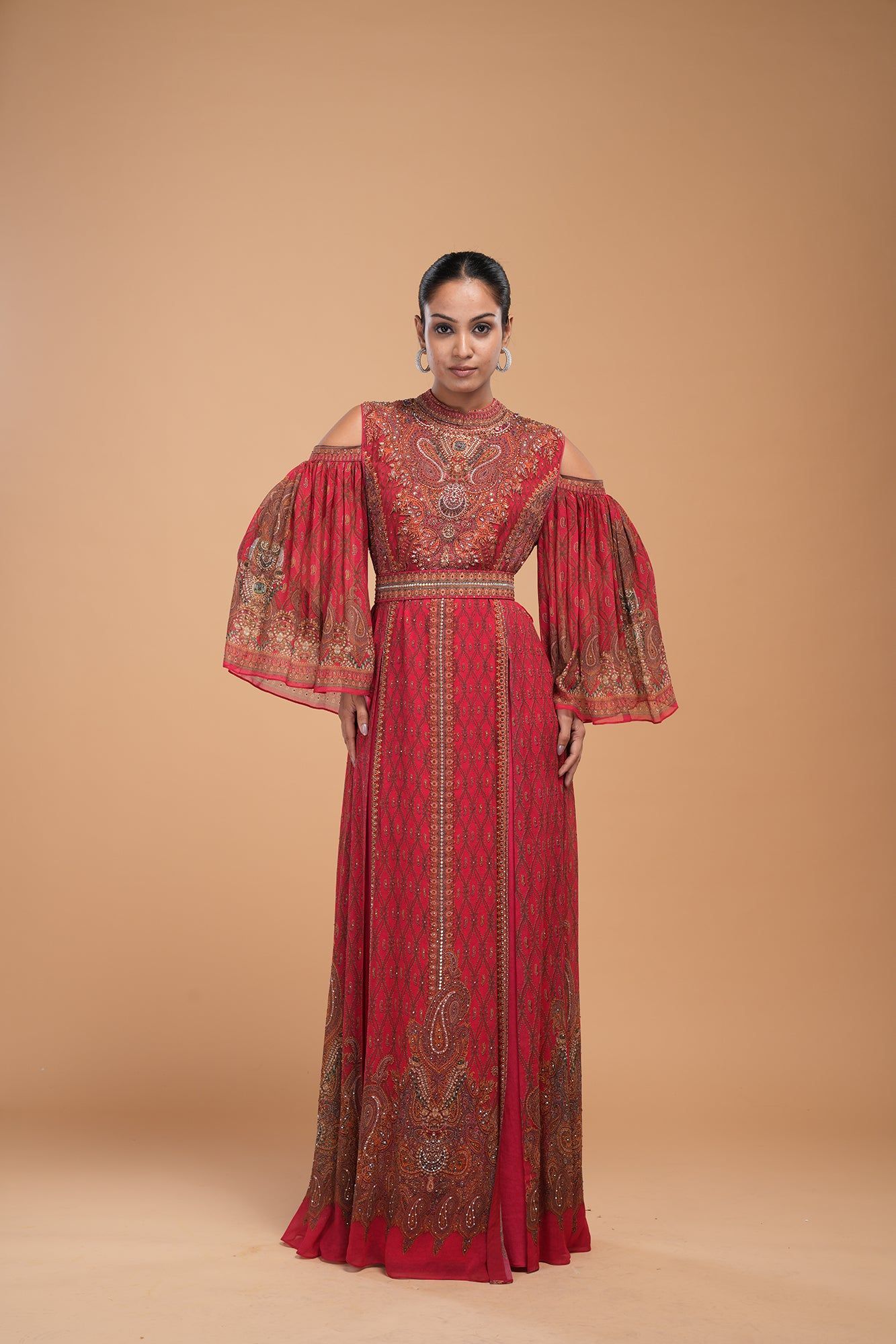 Fuchsia Color Kaftan-XS