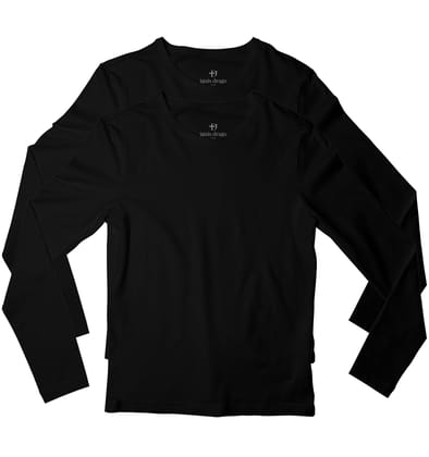 2 Black Full Sleeve T-shirts-38 - S / Black