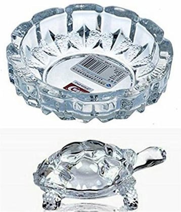 PAYSTORE Crystal Feng Shui Tortoise With Plate For Vastu And Good Luck Figurine