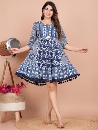 Indigo Short Dress-XXL