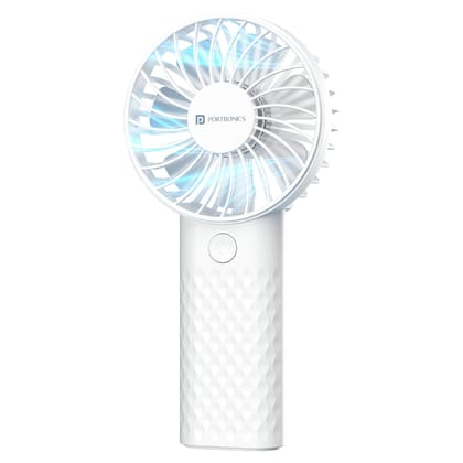 Portronics Toofan Mini 2 Portable Handheld and Personal Fan with 6 Speed Modes, 8000 RPM, 2000mAh Battery, Type-C Charging, BLDC Motor, 7-Blade Design, Lightweight and Compact, for Travel and Office Use
