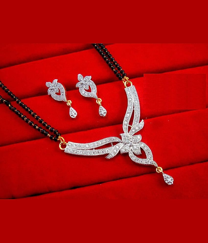 Bhagya Lakshmi Women's Pride AD Stone Mangalsutra With Earrings For Women