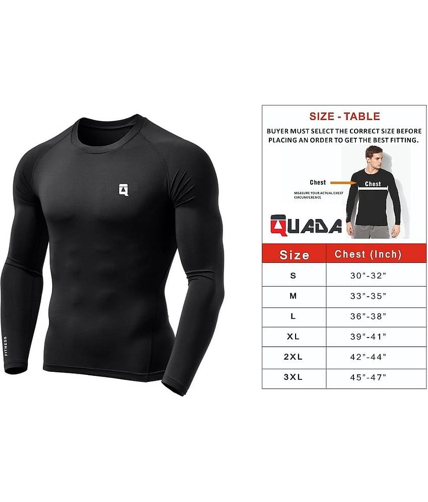 QUADA Unisex 100% Polyester Yoga T-Shirt, Sport T-Shirt/Cricket/Badminton/Cycling/Football/Baseball/Gym/Swimming/Tennis/Running/Etc. Full Sleeve Tights Skinny T-Shirt