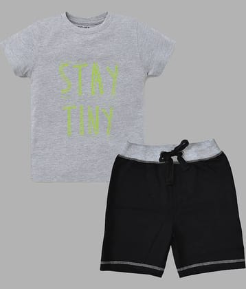 ETCHED DESIGN Pack of 1 Boys Cotton T-Shirt & Shorts Set ( Multicolor )