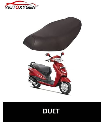 Autoxygen Scooter/Scooty Removable & Washable PU Leather Waterproof Seat Cover Accessories For Hero Duet (Black)