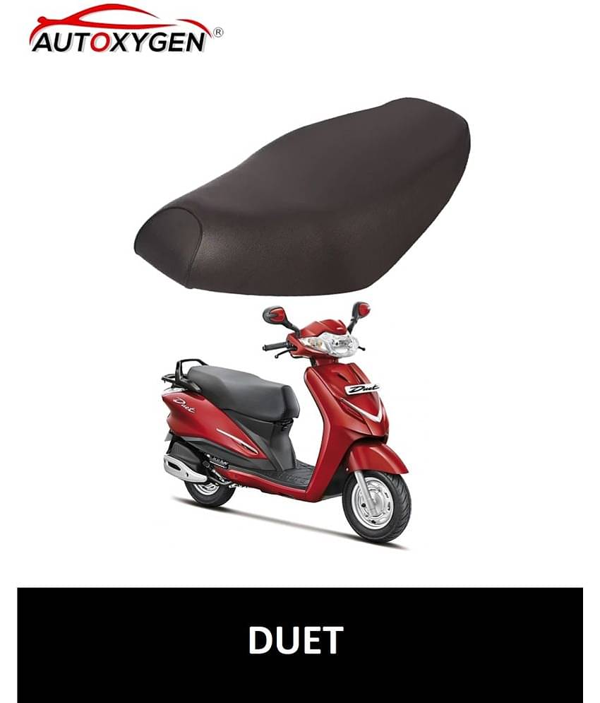 Autoxygen Scooter/Scooty Removable & Washable PU Leather Waterproof Seat Cover Accessories For Hero Duet (Black)