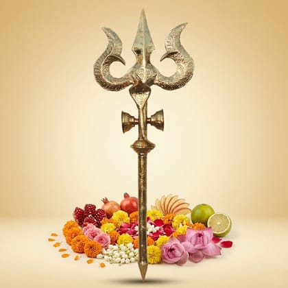 Brass Trishul, Height : 38 Inch (ZMAS622 E)
