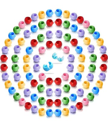 50 Mini Claw Hair Clips | Mini Hair Clip Tiny Round Plastic Hair Claws | Hair Braids Maker Beads | Hair Accessories for Kids & Girls