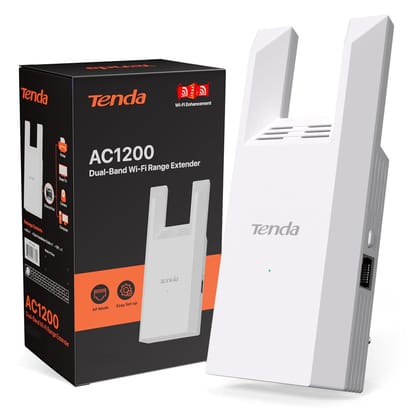 Tenda WiFi Range Extender AC1200-WiFi Extender with Ethernet Port, 1.2Gbps Home Signal Booster Dual Band Tenda WiFi Range Extender AC1200-WiFi Extender with Ethernet Port, 1.2Gbps Home Signal Booster Dual Band