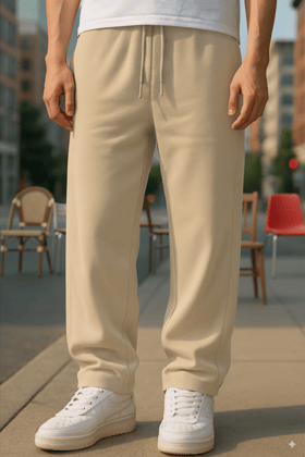 Classic Straight Fit Joggers Beige Classic Straight Fit Joggers Beige