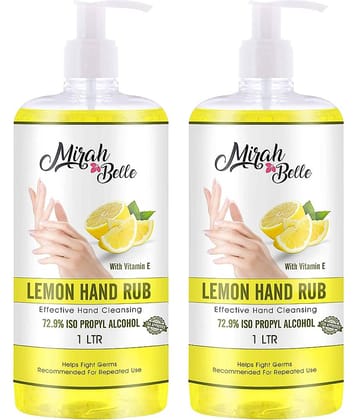Mirah Belle - Lemon Hand Rub Sanitizer Gel 1000 ml (Pack of 2)