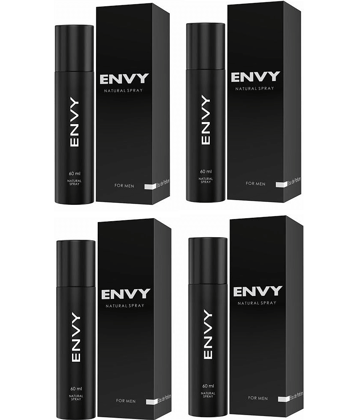 Envy Natural Spray Perfume Premium & Long Lasting Eau de Parfum - For Men 60 ml, (Pack of 4)