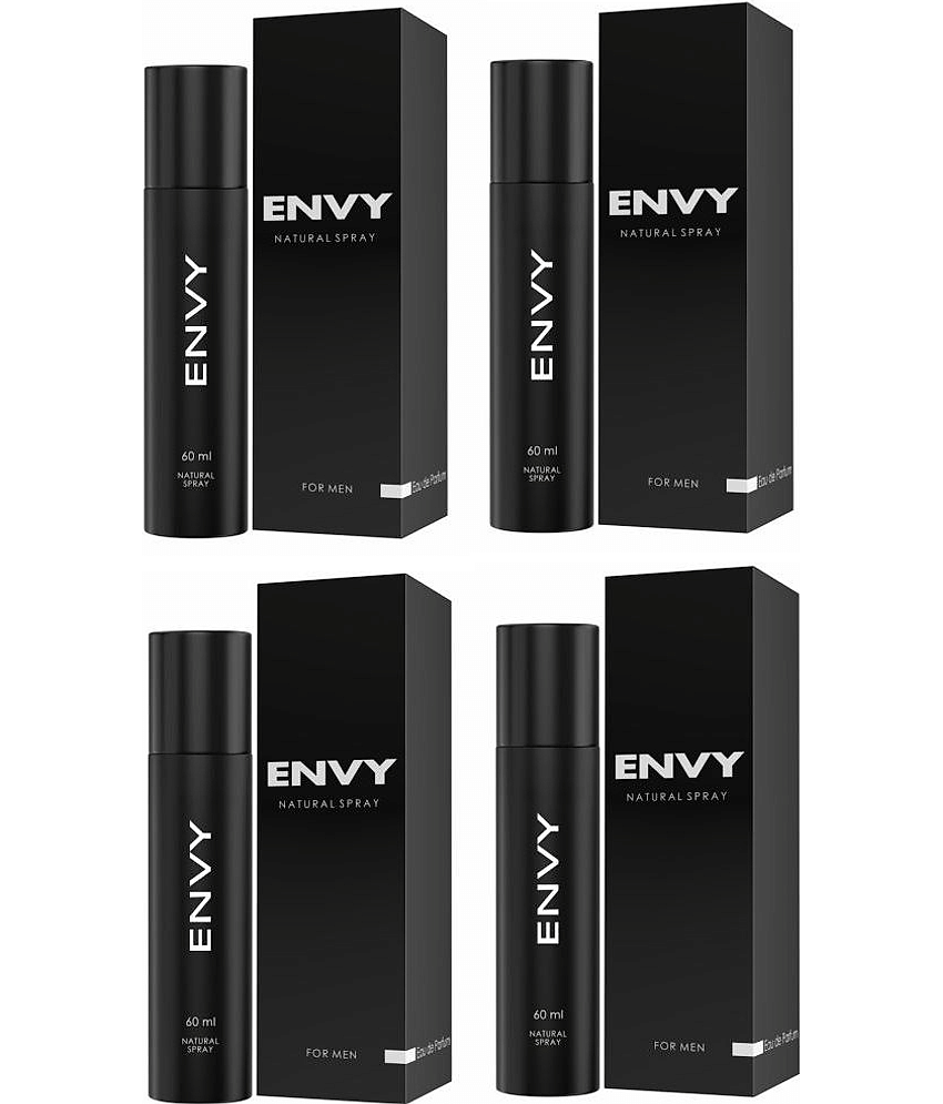 Envy Natural Spray Perfume Premium & Long Lasting Eau de Parfum - For Men 60 ml, (Pack of 4)