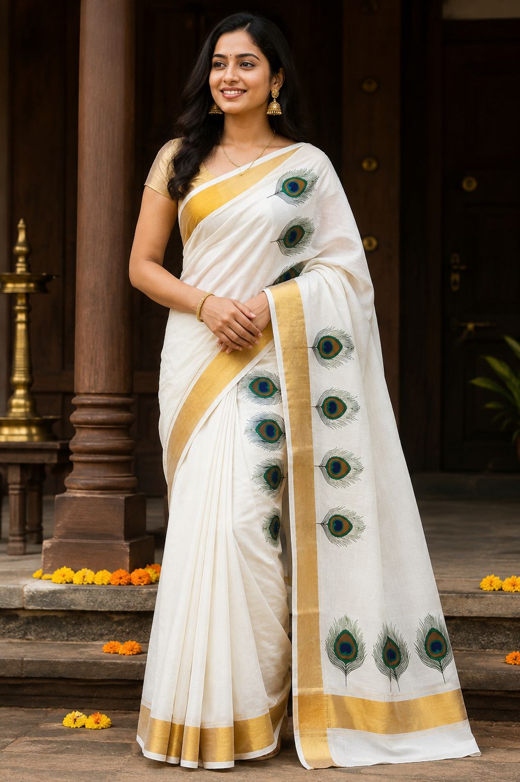 5 INCH PEELI PRINTED SETMUNDU