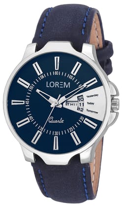LOREM Blue Day Date Analog Watch for Men LR23-UF